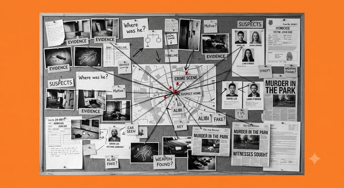 Geographical profiling su una mappa investigativa.